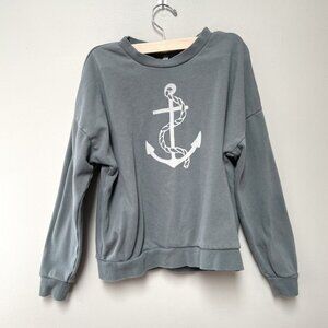 Rylee + Cru Gray Anchor Terry Sweatshirt